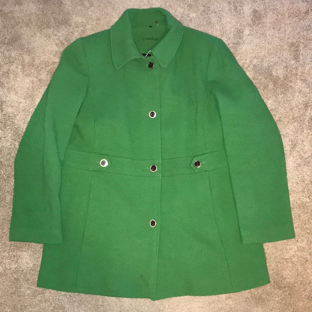 Calvin Klein Plus 18 Green Pea Coat Jacket